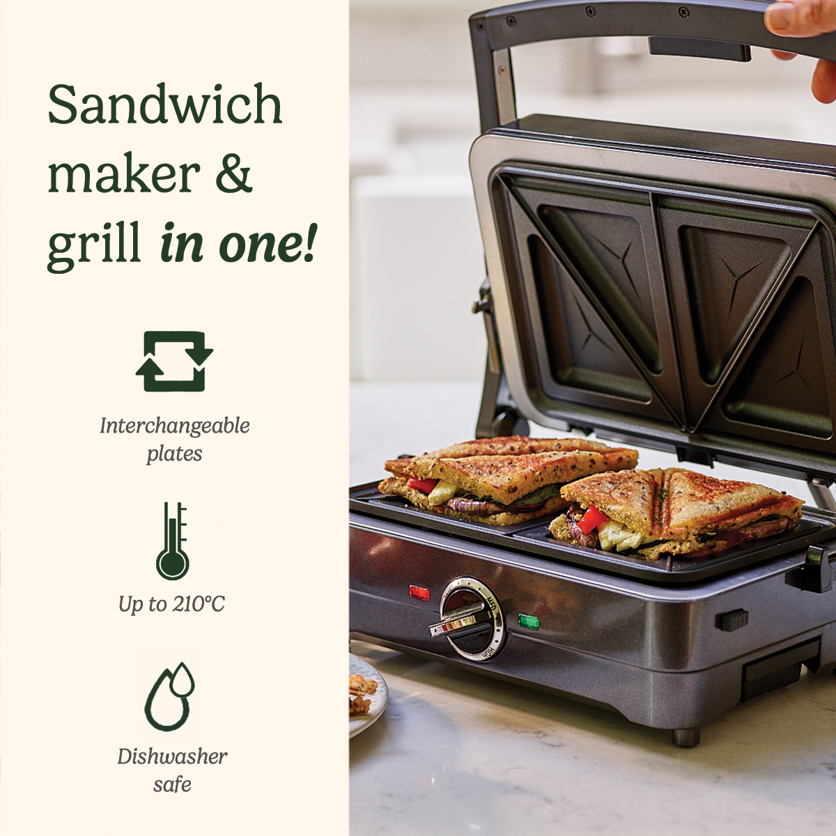 Cuisinart 2 in 1 Grill and Sandwich Maker GRSM4U Cuisinart UK